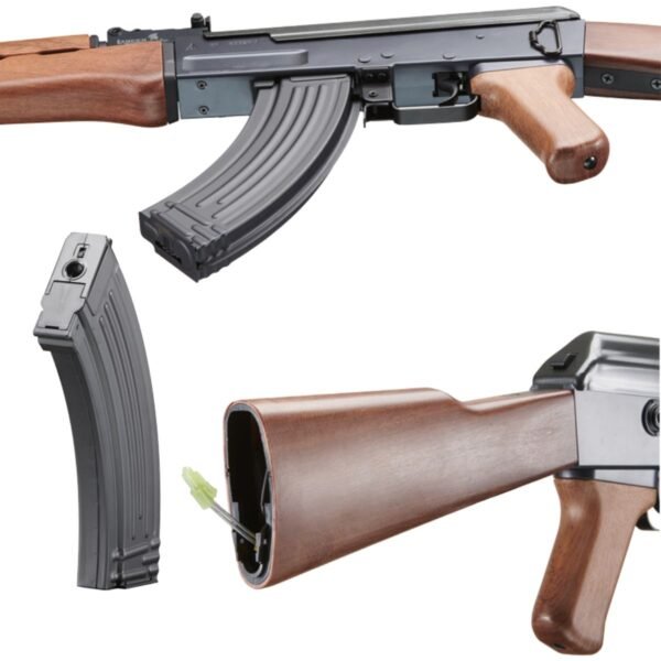 Lancer Tactical Airsoft Full Metal AK-47 AEG Negro-Madera - Image 3