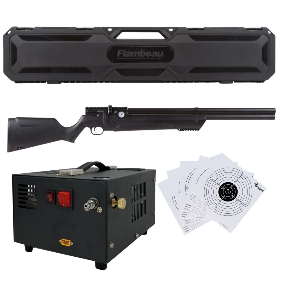 Avenger PCP Air Venturi Rifle Cal .22 Polymer Kit W/Compressor and Case - Image 2