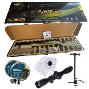 Rifle Pcp Avenger Kit C/ Mira Bomba Pellets Cal .25 Culata Laminada Camuflaje Montaña Verde