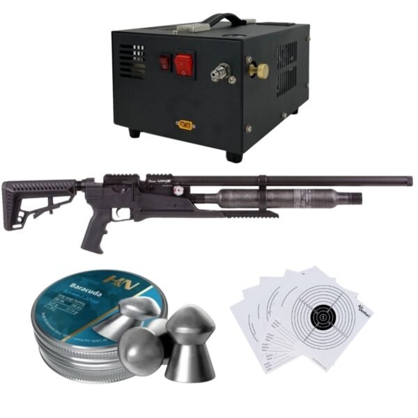Rifle Air Venturi Avenge-X Tactical PCP .22 (5.5mm) BOTTLE 400cc Kit C/Compressor, pellets, targets. - Image 2