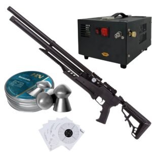 Rifle Air Venturi Avenge-X Tactical PCP .22 (5.5mm) TUBE 210cc Kit C/Compressor, pellets, targets.