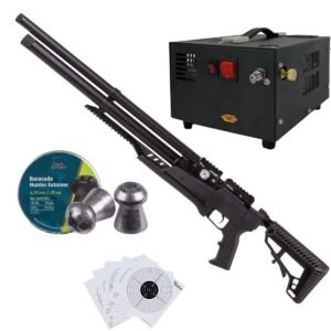 Rifle Air Venturi Avenge-x Tactical PCP .25 (6.35mm) TUBE 210cc Kit w/compressor, pellets, targets.