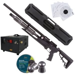 Rifle Air Venturi Avenge-X Tactical PCP .25 (6.35mm) BOTTLE 400cc Kit C/Compressor, case, pellets, targets