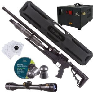 Rifle Air Venturi Avenge-X Tactical PCP .25 (6.35mm) BOTTLE 400cc Kit C/Compressor, scope, case, targets.