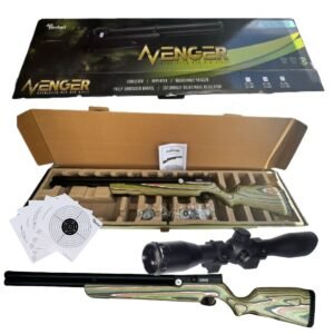 Rifle Pcp Avenger Cal .25 Culata Laminada Camuflaje Montaña Verde C/ Mira