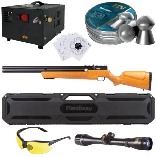 Rifle Air Venturi Avenger Madera Regulado PCP .22 Kit C/Compresor, Pellets, Mira, Lentes, Estuche, Targets. - Image 2