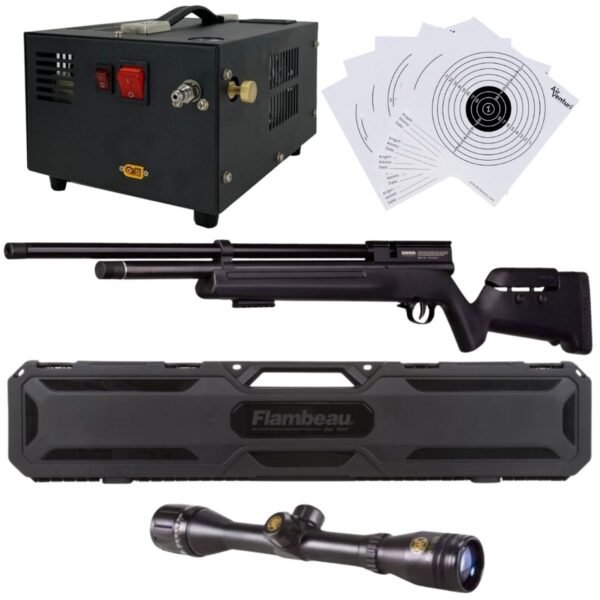 Rifle Barra Aire PCP .22 1100Z Compresor, Estuche, Mira, Targets - Image 2