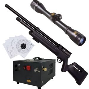 Rifle Barra Aire PCP .22 1100Z Compresor, Mira, Targets