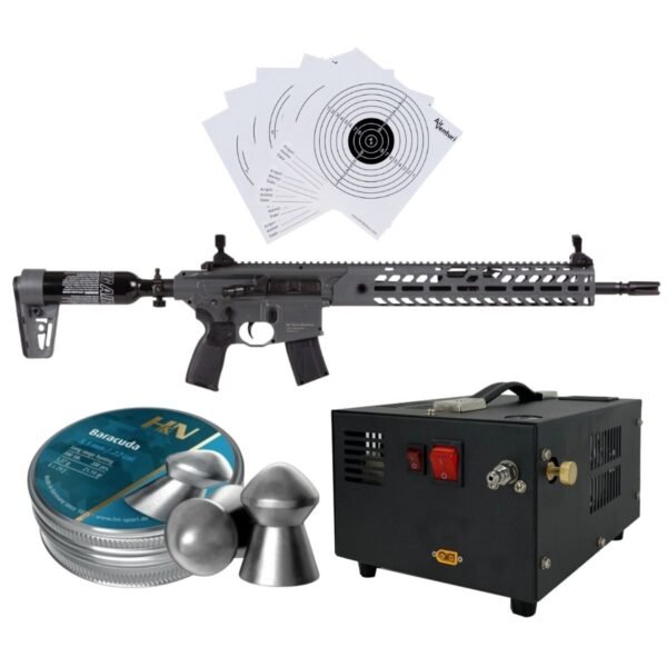 Rifle PCP Sig Sauer MCX Virtus .22 c/compresor, pellets, targets. - Image 2
