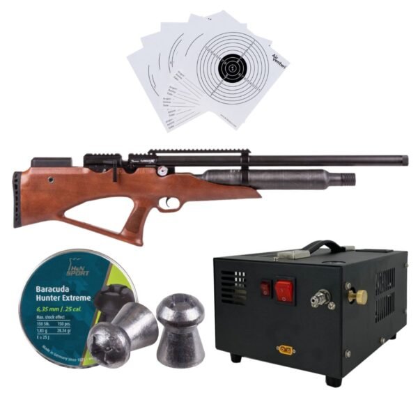 Rifle Avenge X Bullpup Botella Madera 400cc c/compresor, pellets, targets. - Image 2