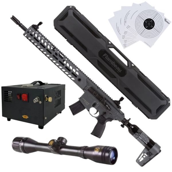 Rifle PCP Sig Sauer MCX Virtus .22 c/compresor, estuche, mira, targets.