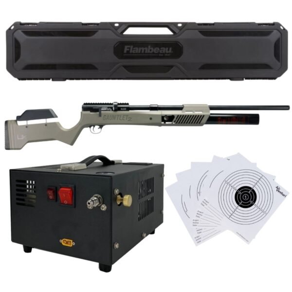 Rifle PCP Umarex Gauntlet SL .22 c/compresor, estuche, targets. - Image 2