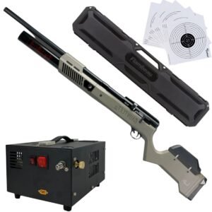 Rifle PCP Umarex Gauntlet SL .22 c/compresor, estuche, targets.