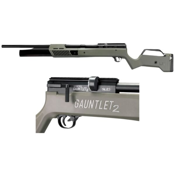 Rifle PCP Umarex Gauntlet SL .25 c/compresor, pellets, lentes, targets. - Image 4