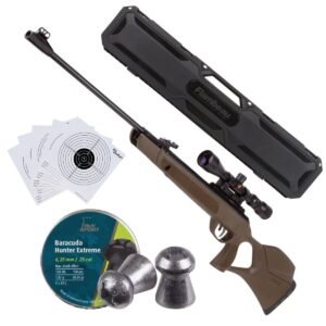 Magnum GR Breakbarrel .25 Air Rifle w/pellets, case, scope, targets.