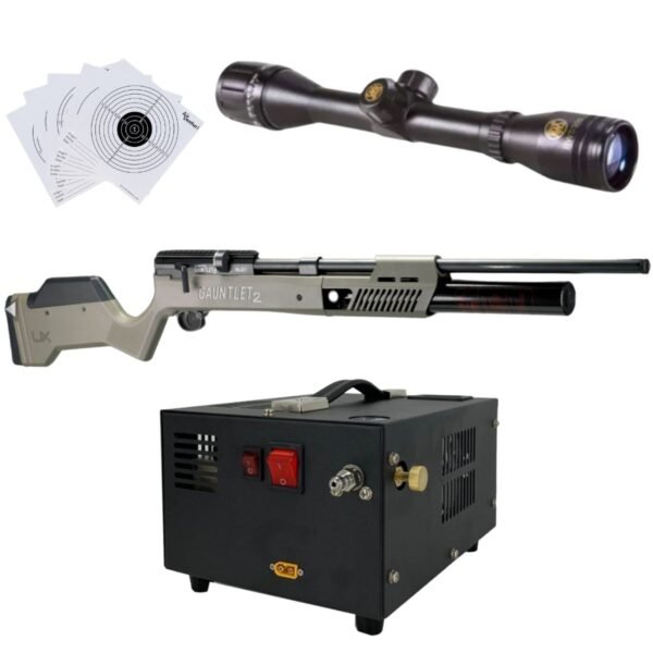 Rifle PCP Umarex Gauntlet SL .25 c/compresor, mira, targets - Image 2