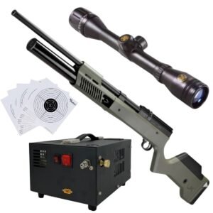 Rifle PCP Umarex Gauntlet SL .25 c/compresor, mira, targets