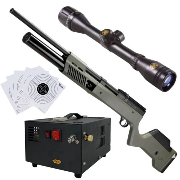 Rifle PCP Umarex Gauntlet SL .25 c/compresor, mira, targets